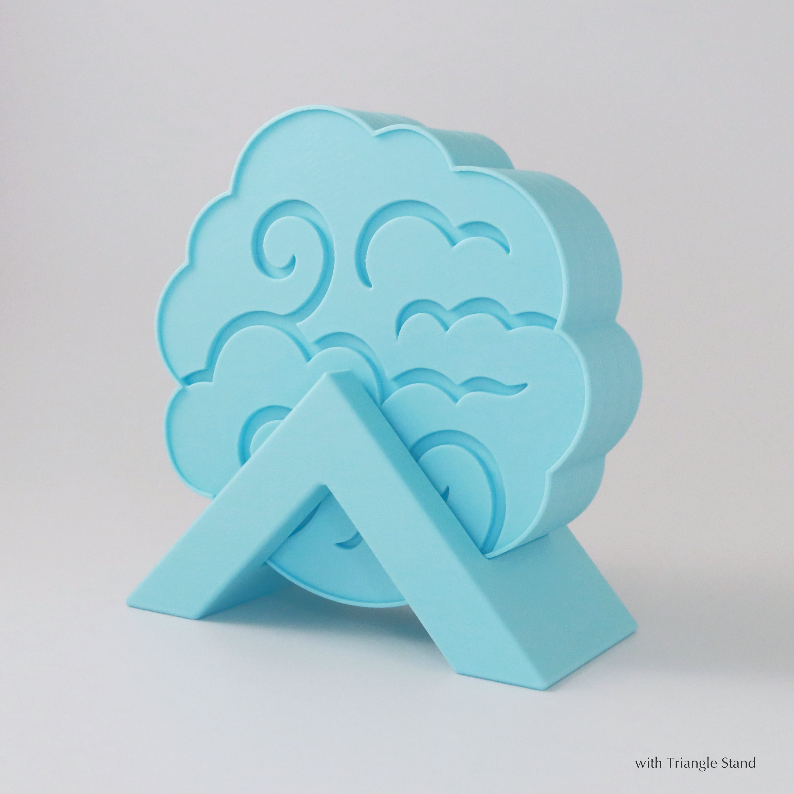 Blue letter 'A' with cloud design on a white background