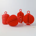Set of red lantern decors on a white background 